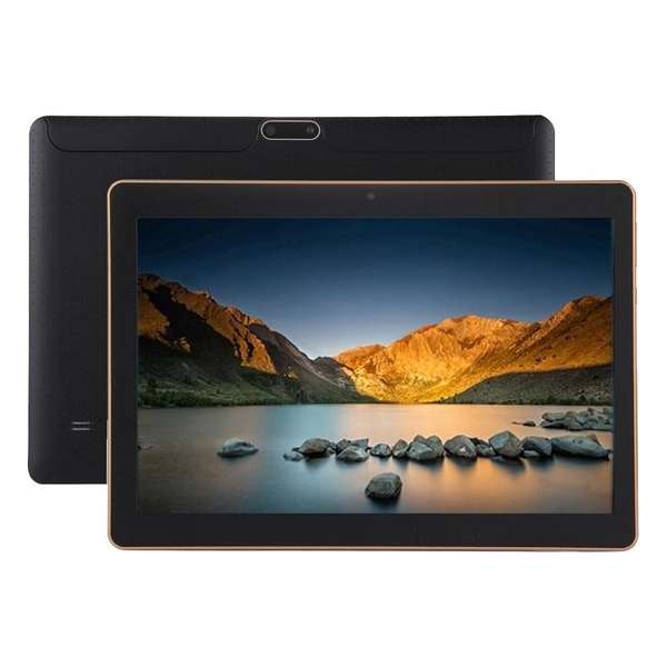 3G-telefoongesprek Tablet-pc, 10,1 inch, 2 GB + 32 GB, Android 7.0 MTK6580 Quad Core, Dual SIM, GPS, FM, BT, OTG (zwart)