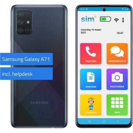 SimPhone 4 (SA71) senioren smartphone 128GB incl. ondersteuning bij gebruik.