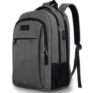 TravelMore Daily Carry XL Backpack - 17,3 inch Laptop Rugzak - Dames/Heren - 36L - Waterafstotend - Grijs