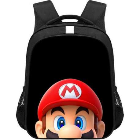Super Mario foto rugzak- Mario hoofd- Schooltas- 36cm
