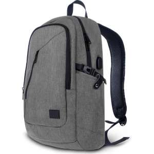 TravelMore Slim Fit Backpack - 15,6 inch Laptop Rugzak - Dames/Heren - 25L - Waterafstotend - Grijs