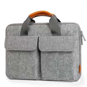 BTS® Laptoptas 13 inch grijs | Laptoptas met 2 extra vakken aan voorzijde | Sterk materiaal voor ideale bescherming